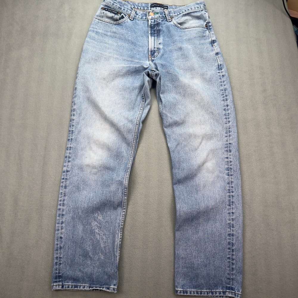 Vintage Tommy Hilfiger Y2K Straight Leg Mens Jeans 32x32 Light Wash